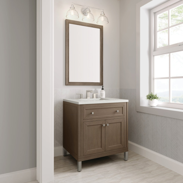 James Martin 305-V30-WWW-3LDL Whitewashed Walnut Vanity Lime Delight Quartz Top