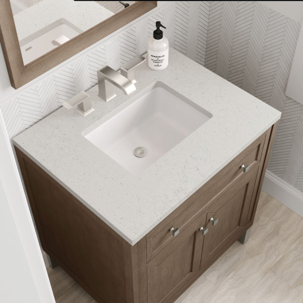 James Martin 305-V30-WWW-3LDL Whitewashed Walnut Vanity Lime Delight Quartz Top