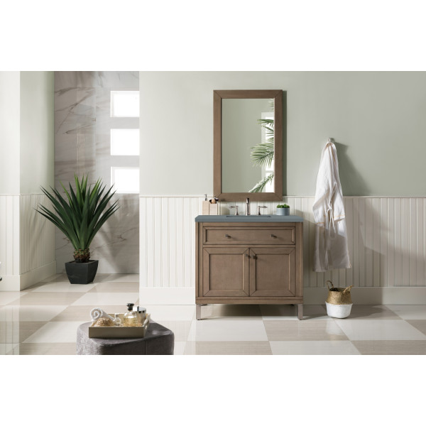 James Martin 305-V36-WWW-3 36" White Washed Walnut Single Vanity with Top