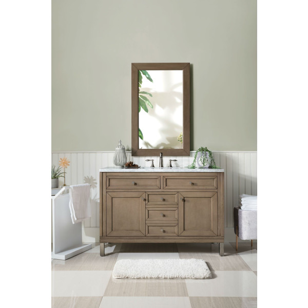 James Martin 305-V48-WWW-3 Chicago 48" White Washed Walnut Single Vanity