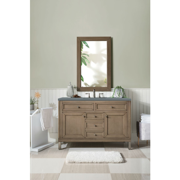 James Martin 305-V48-WWW-3 Chicago 48" White Washed Walnut Single Vanity