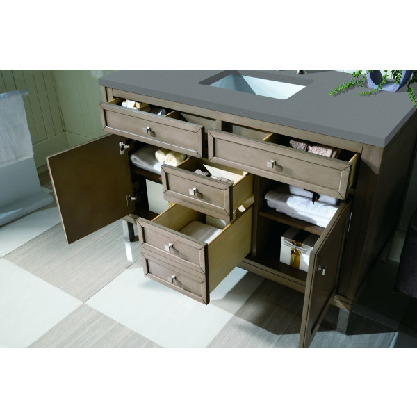 James Martin 305-V48-WWW-3 Chicago 48" White Washed Walnut Single Vanity