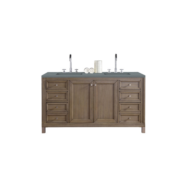 James Martin 305-V60D-WWW-3 Chicago 60" White Washed Walnut Double Vanity