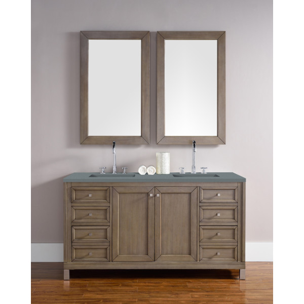James Martin 305-V60D-WWW-3 Chicago 60" White Washed Walnut Double Vanity