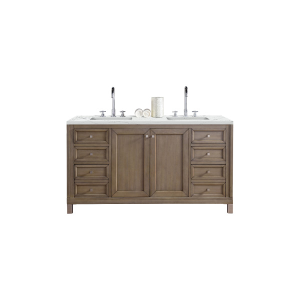 James Martin 305-V60D-WWW-3 Chicago 60" White Washed Walnut Double Vanity
