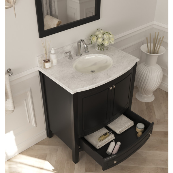 Laviva 3130709-32-WC Estella 32" Bathroom Vanity with White Carrara Marble Countertop