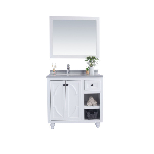 Laviva 313613-36-WS Odyssey 36 Inch Maple Vanity w/ White Stripes Counter