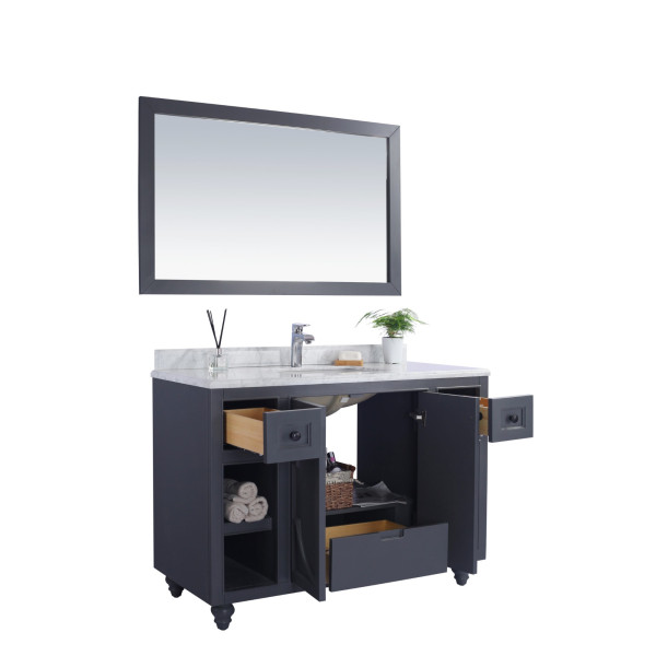 Laviva 313613-48-MW Odyssey 48" Vanity + Matte White Stone Solid Surface Top