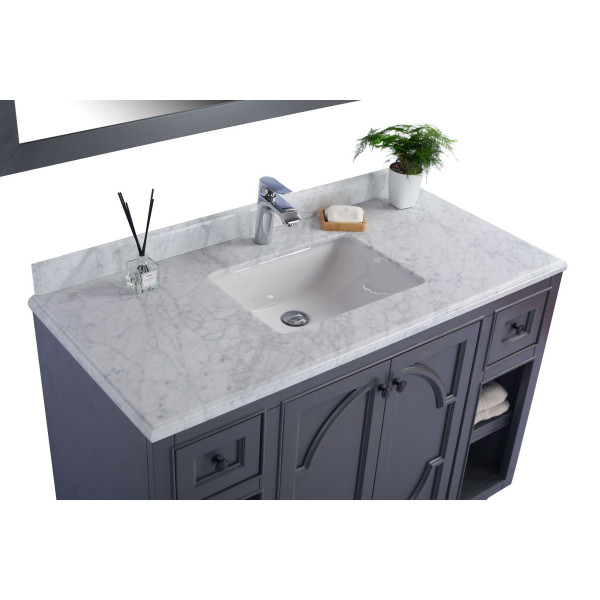 Laviva 313613-48-WC Odyssey 48 Inch Maple Vanity With White Carrera Counter