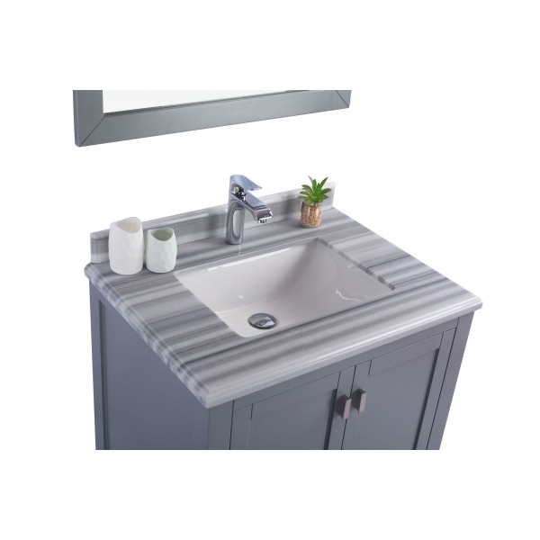 Laviva 313ANG-30-WS Wilson 30 Inch Vanity With White Stripe Countertop