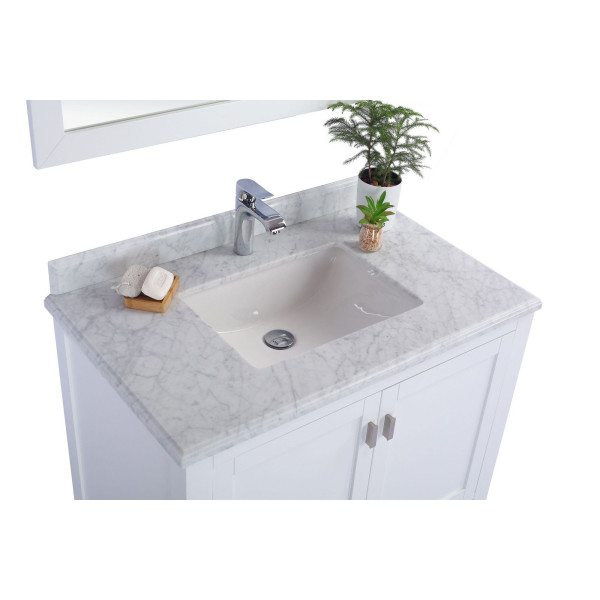 Laviva 313ANG-36-WC Wilson 36 Inch Vanity With White Carrara Countertop