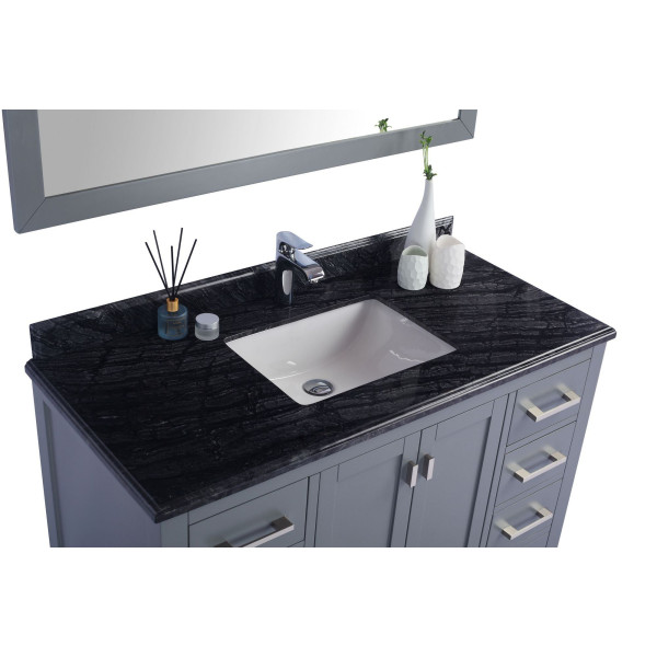 Laviva 313ANG-48-BW Wilson 48 Inch Vanity With Black Wood Countertop