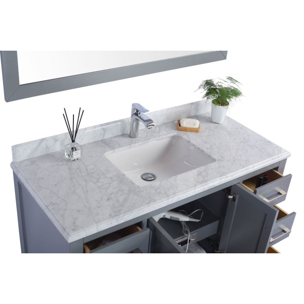 Laviva 313ANG-48-WC Wilson 48 Inch Vanity With White Carrara Countertop