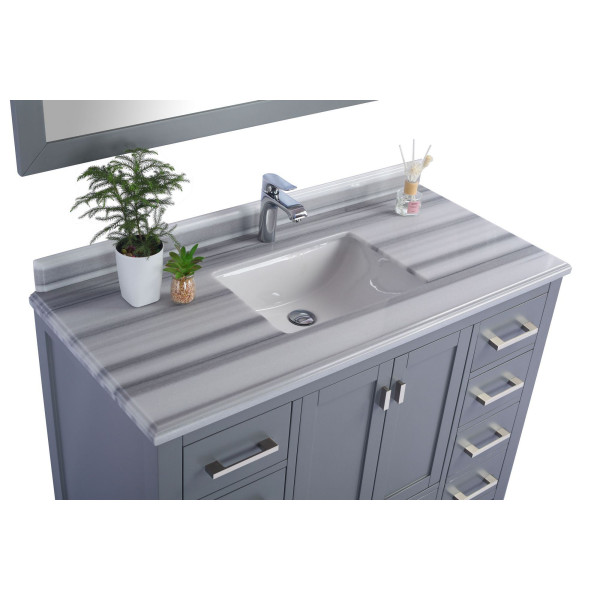 Laviva 313ANG-48-WS Wilson 48 Inch Vanity With White Stripe Countertop