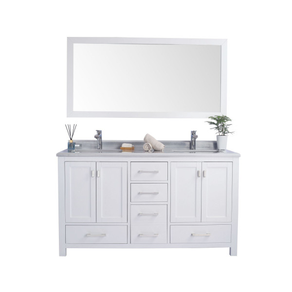 Laviva 313ANG-60-WS Wilson 60 Inch Vanity With White Stripe Countertop