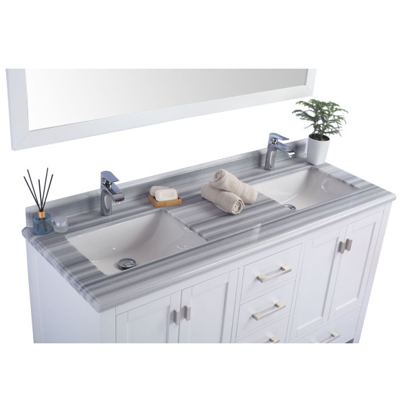 Laviva 313ANG-60-WS Wilson 60 Inch Vanity With White Stripe Countertop