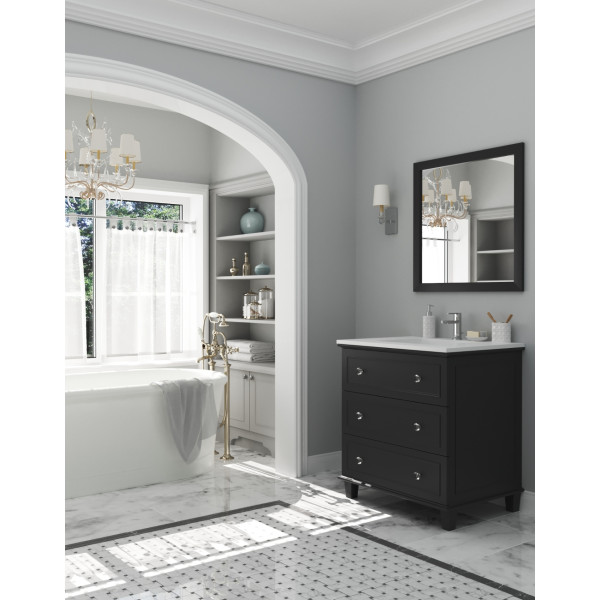 Laviva 313DVN-30-MW Luna 30" Vanity + Matte White Stone Solid Surface Countertop