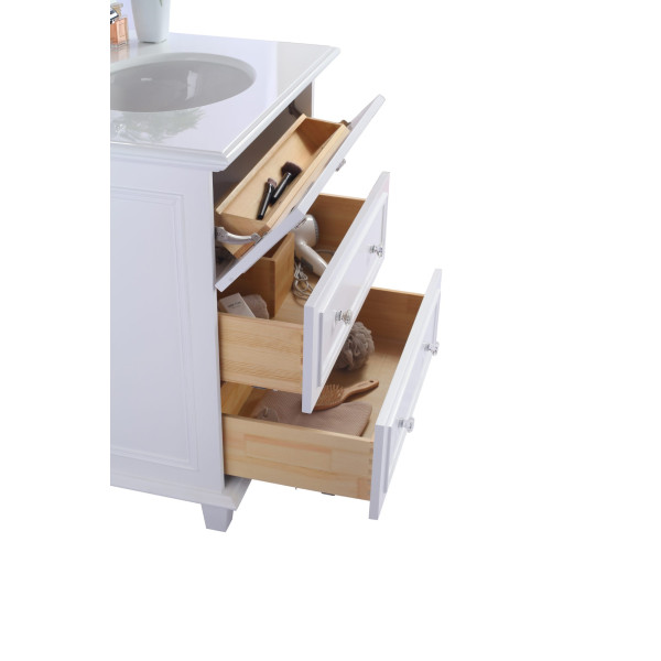 Laviva 313DVN-30-MW Luna 30" Vanity + Matte White Stone Solid Surface Countertop