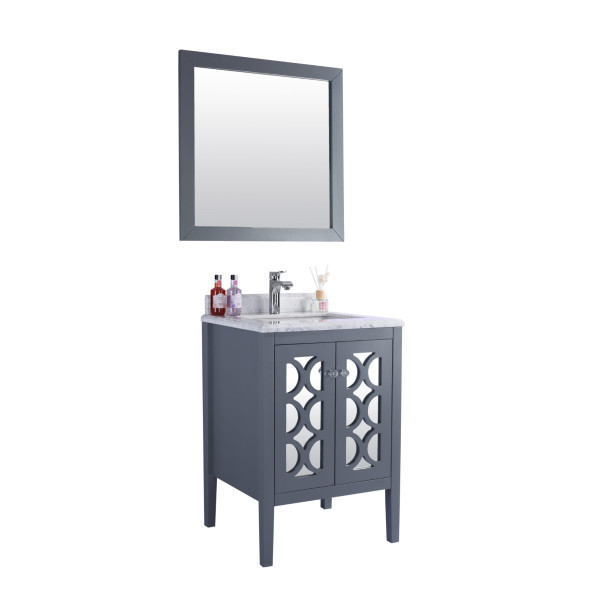 Laviva 313MKSH-24-WC Mediterraneo 24" Bathroom Vanity with White Carrara Marble Countertop