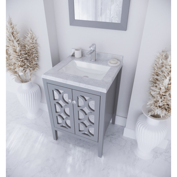 Laviva 313MKSH-24-WC Mediterraneo 24" Bathroom Vanity with White Carrara Marble Countertop