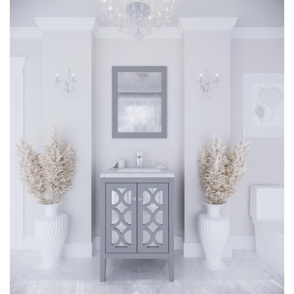 Laviva 313MKSH-24-WC Mediterraneo 24" Bathroom Vanity with White Carrara Marble Countertop