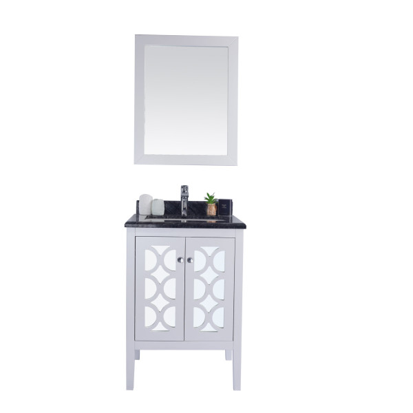 Laviva 313MKSH-24-BW Mediterraneo 24" Bathroom Vanity with Black Wood Marble Countertop