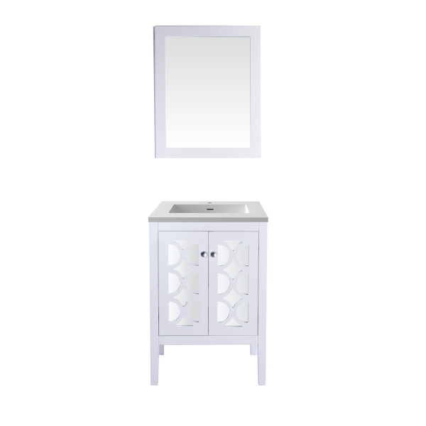 Laviva 313MKSH-24-MW 24" Vanity + Matte White Stone Solid Surface Countertop