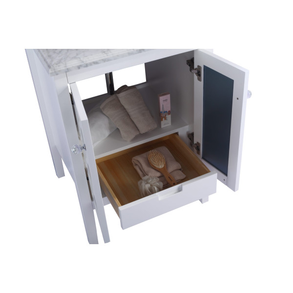 Laviva 313MKSH-24-MW 24" Vanity + Matte White Stone Solid Surface Countertop