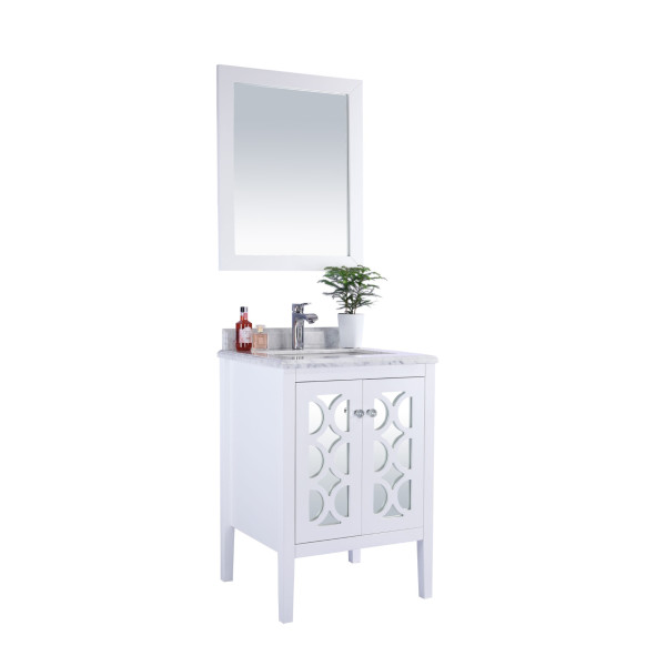 Laviva 313MKSH-24-WC Mediterraneo 24" Bathroom Vanity with White Carrara Marble Countertop
