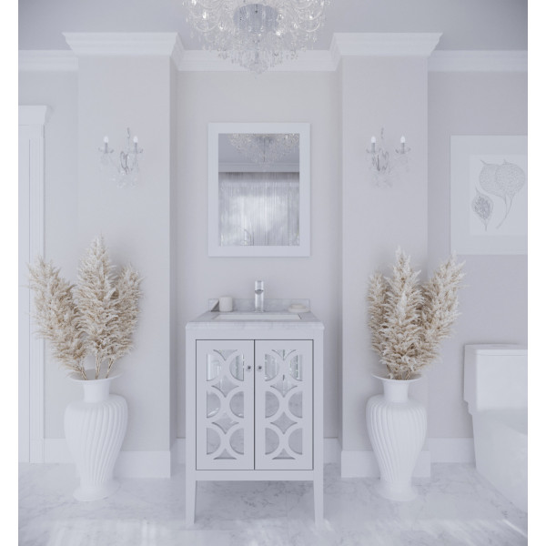 Laviva 313MKSH-24-WC Mediterraneo 24" Bathroom Vanity with White Carrara Marble Countertop