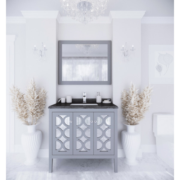 Laviva 313MKSH-36-BW Mediterraneo 36" Bathroom Vanity with Black Wood Marble Countertop