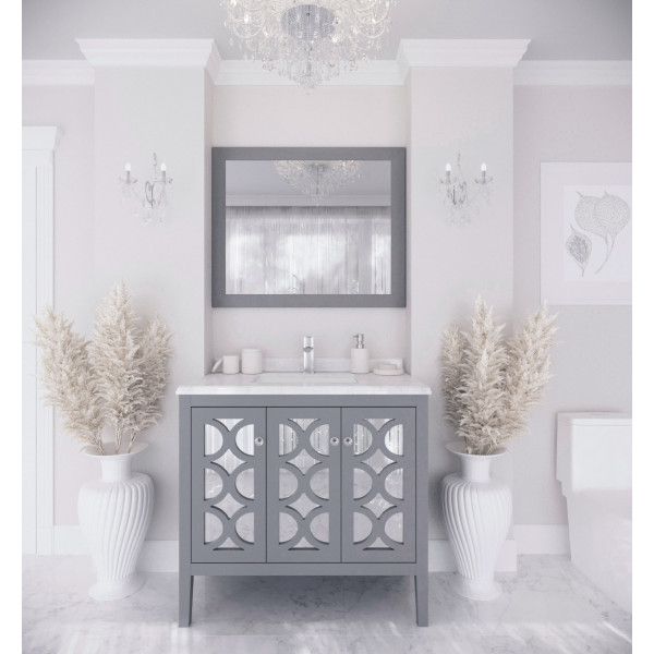 Laviva 313MKSH-36-WC Mediterraneo 36" Bathroom Vanity with White Carrara Marble Countertop