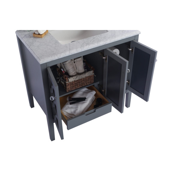 Laviva 313MKSH-36-WQ Mediterraneo 36" Vanity with White Quartz Countertop