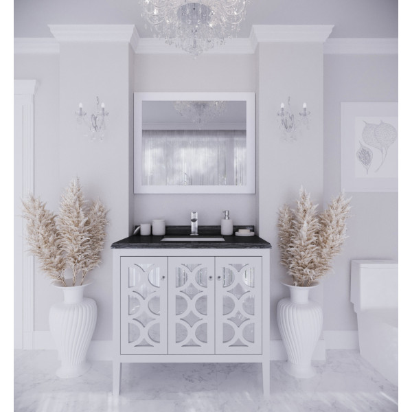 Laviva 313MKSH-36-BW Mediterraneo 36" Bathroom Vanity with Black Wood Marble Countertop