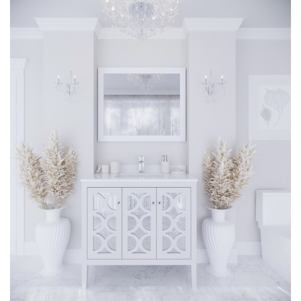 Laviva 313MKSH-36-WQ Mediterraneo 36" Vanity with White Quartz Countertop