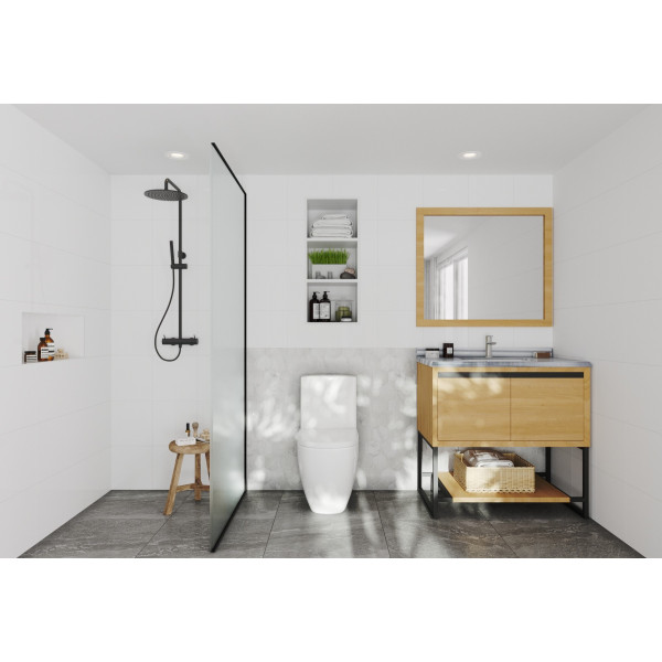 Laviva 313SMR-36-WS Alto 36" Vanity with White Stripes Marble Countertop