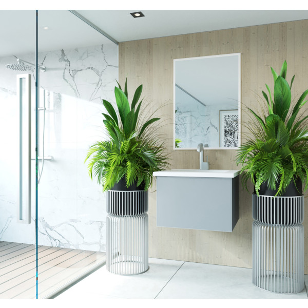 Laviva 313VTR-24-MW Vitri 24" Vanity with VIVA Stone Matte White Solid Surface Countertop