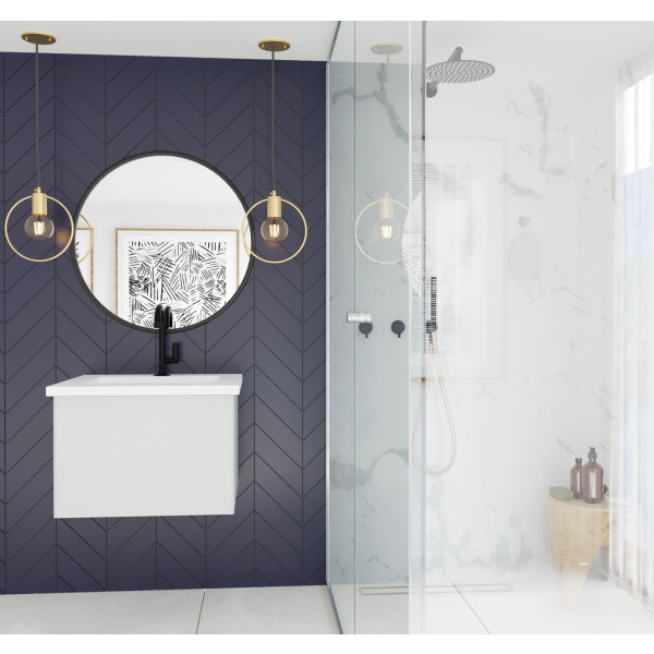 Laviva 313VTR-24-MW Vitri 24" Vanity with VIVA Stone Matte White Solid Surface Countertop