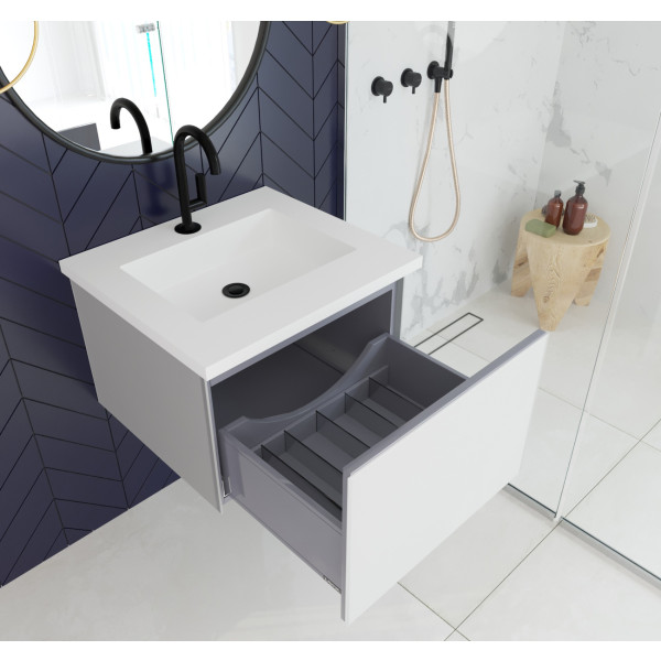 Laviva 313VTR-24-MW Vitri 24" Vanity with VIVA Stone Matte White Solid Surface Countertop