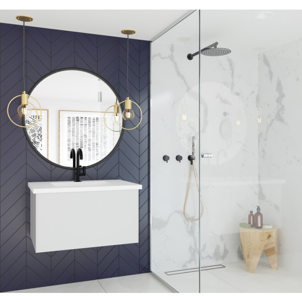 Laviva 313VTR-30-MW Vitri 30" Vanity with VIVA Stone Matte White Solid Surface Countertop