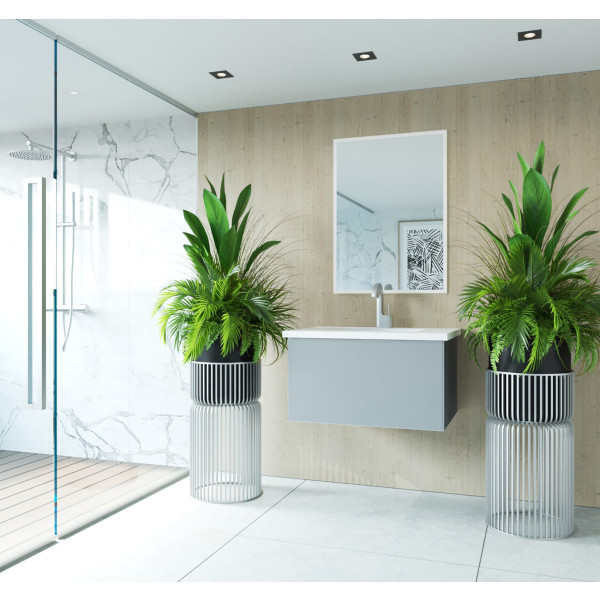 Laviva 313VTR-30-MW Vitri 30" Vanity with VIVA Stone Matte White Solid Surface Countertop
