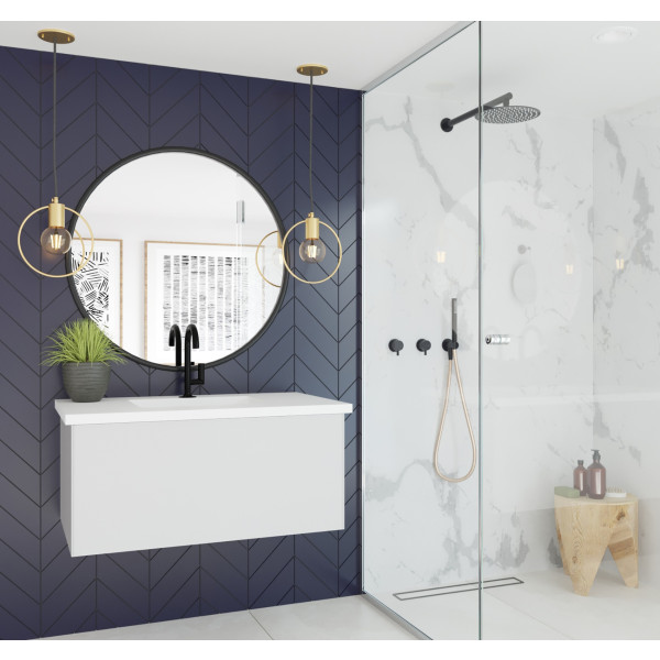 Laviva 313VTR-36-MW Vitri 36" Vanity with VIVA Stone Matte White Solid Surface Countertop