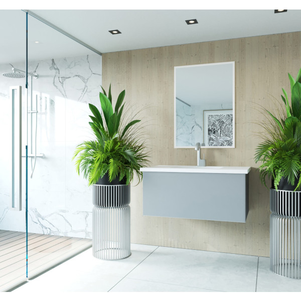 Laviva 313VTR-36-MW Vitri 36" Vanity with VIVA Stone Matte White Solid Surface Countertop