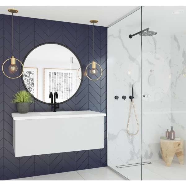 Laviva 313VTR-42-MW Vitri 42" Vanity with VIVA Stone Matte White Solid Surface Countertop