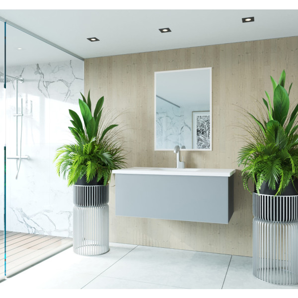 Laviva 313VTR-42-MW Vitri 42" Vanity with VIVA Stone Matte White Solid Surface Countertop