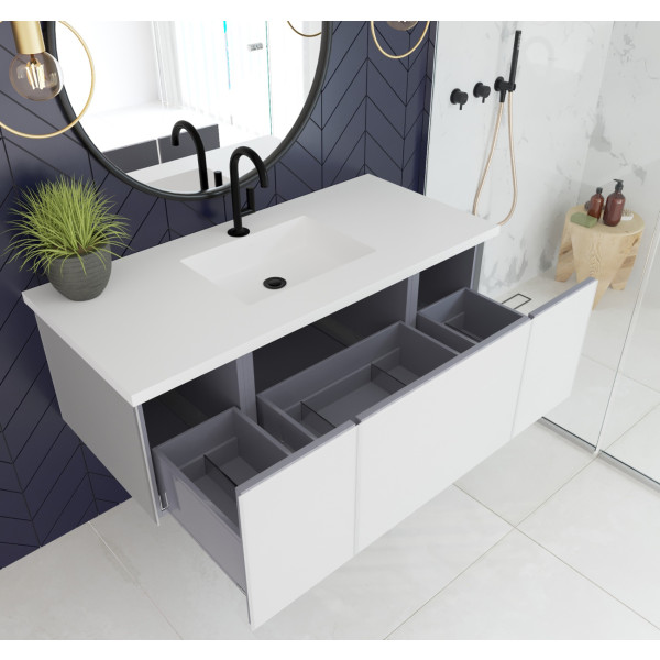 Laviva 313VTR-48-MW Vitri 48" Vanity + VIVA Stone Matte White Solid Surface Top
