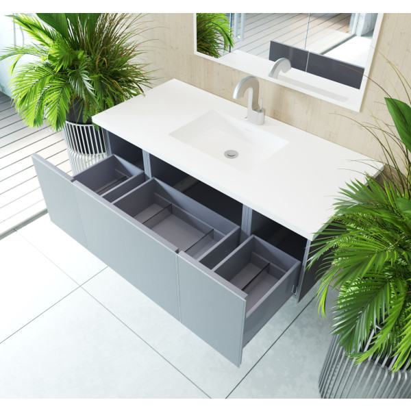 Laviva 313VTR-48-MW Vitri 48" Vanity + VIVA Stone Matte White Solid Surface Top