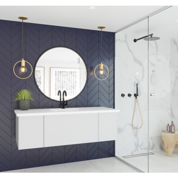 Laviva 313VTR-54-MW Vitri 54" Vanity + VIVA Stone Matte White Solid Surface Top