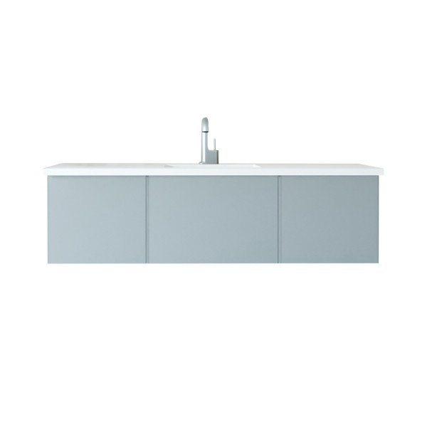 Laviva 313VTR-60C-MW Vitri 60" Single Sink Vanity + Stone Matte White Countertop