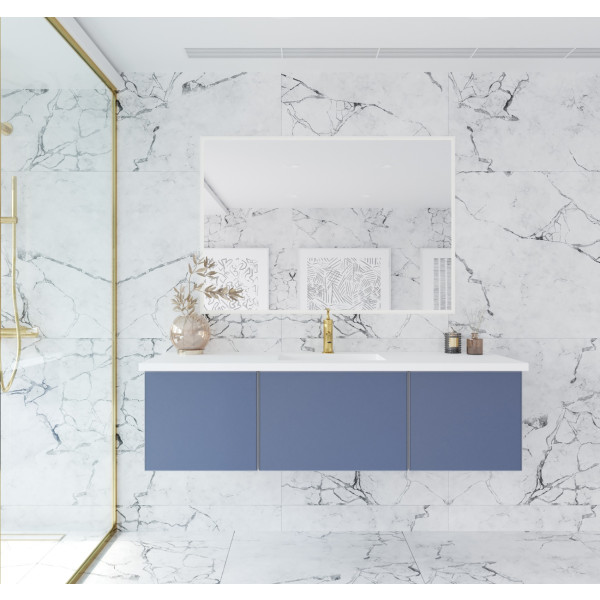Laviva 313VTR-60C-MW Vitri 60" Single Sink Vanity + Stone Matte White Countertop
